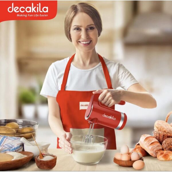 Decakila Hand Mixer 90W Cordless 7 Speeds 2 Attachments Rechargeable USB Chargers Easy to Charge KMMX006R