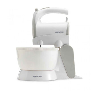 Kenwood Stand Mixer Hand (Electric Whisk) 300W With 2.4L Rotary Bowl 5 Speeds + Turbo Button Twin Stainless Steel Kneader And Beater For Mixing Whipping Whisking Kneading HMP22.000WH