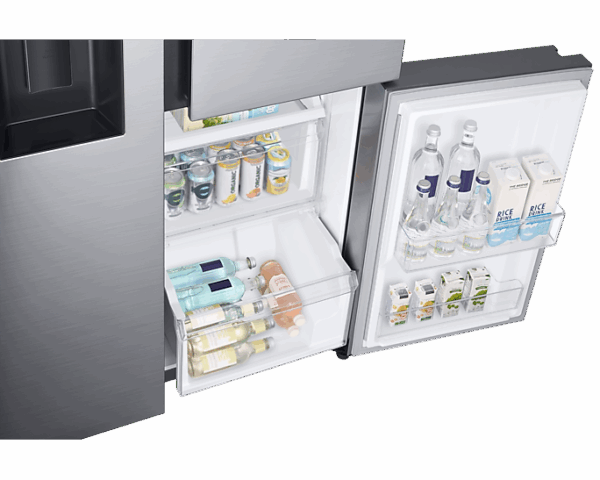 Samsung Refrigerator 602L with Sleek & Seamless Design, Side By Side, Digital Inverter, SpaceMax, FlexZone, Metal Cooling, Slim Indoor IceMaker, Silver RS65R5691M9