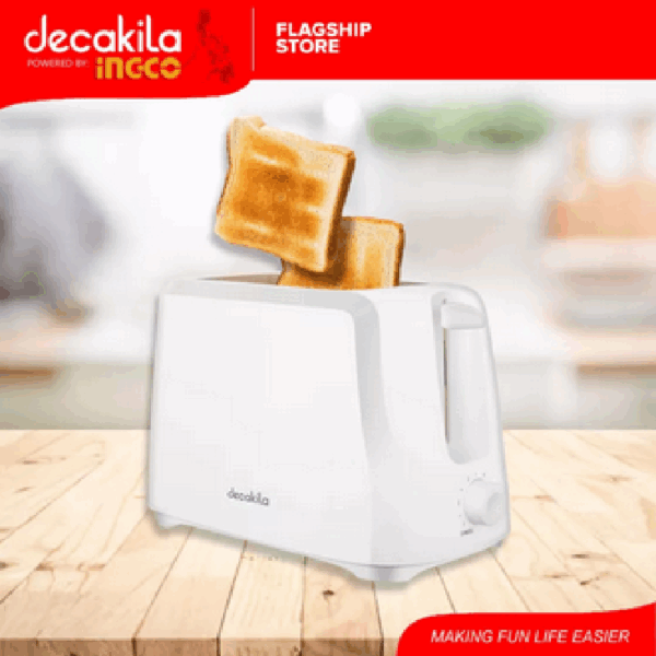 Decakila Toaster 2 Slice 700W Cord Storage Function 6-Setting Browning Control With Removable Crumbs Tray KETS001W