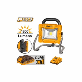 Ingco Cordless Portable LED Work Lamp 20W with High & Low Lumen Setting CWLI2025