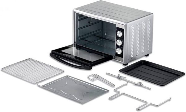 Kenwood 45L Toaster Oven - Oven Toaster Grill Large Capacity Double Glass Door Multifunctional with Rotisserie and Convection Function for Grilling Toasting Broiling Baking Defrosting MOM45.000SS