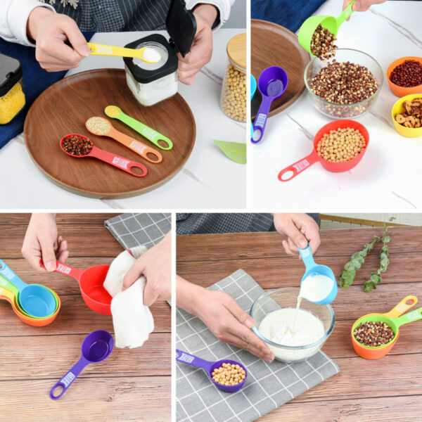 Measuring Cups & Spoons 12pc Set Plastic for Baking & Cooking