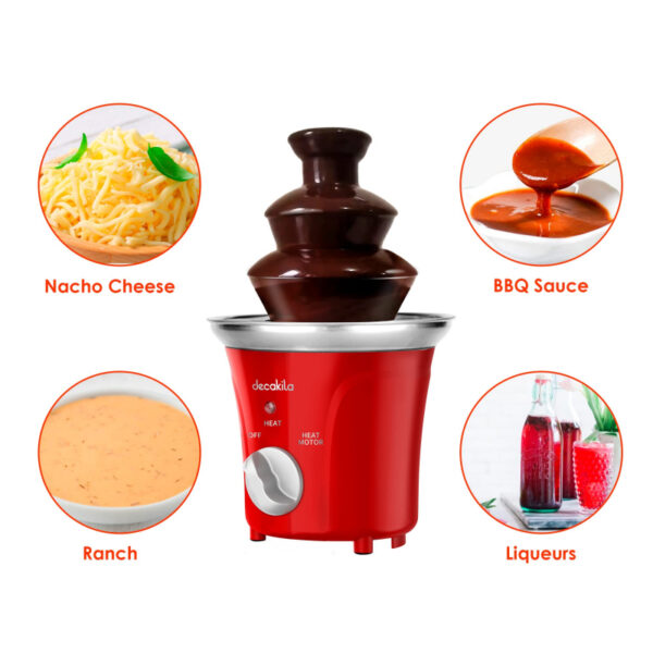 Decakila Chocolate Fountain 70W 3 Levels Of Melting Stainless Steel Plastic Body Fondue Chocolate Fountain KETT011R