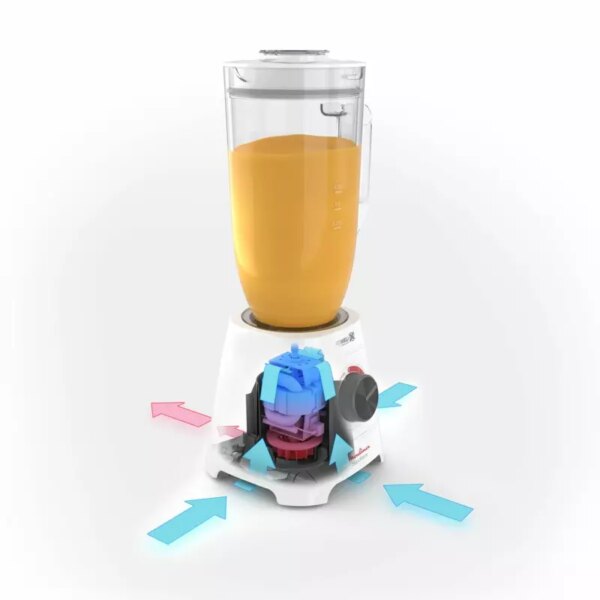 Moulinex Blender 600W BlendForce XXL Jar 2.8 L Blender Smoothie Maker Mixer 2 Attachments 2.8L XXL Plastic Jar 6 Powelix Blades Ice Crush 2 Speeds LM458127