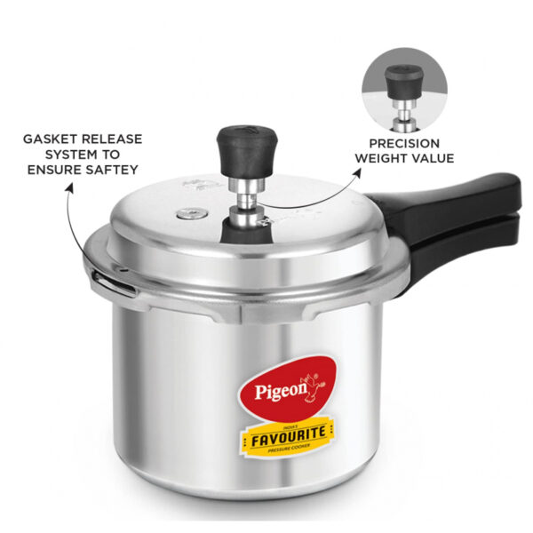 Pigeon Pressure Cooker 10L Deluxe Aluminium Outer Lid Gas Stove Compatible Ergonomically Designed Handle PP10