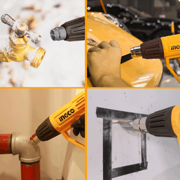 Ingco Electric Heat Gun 2000W with 3pcs Nozzle & 1 Scraper HG200078