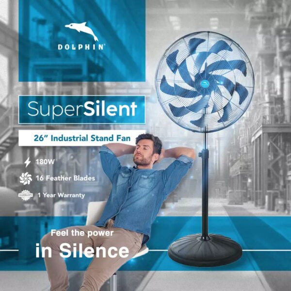 Dolphin Industrial Wall Fan 26" Super Silent ME-WF26S