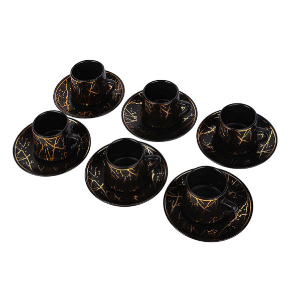 Nadstar Porcelain Cup & Saucer Golden Print Tea Coffee Cups 0030-1/2