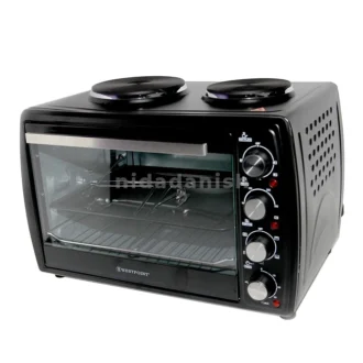 Westpoint Mini Oven 45L 2 Hotplate + Grill + Turnspit Black WOY-45215.4