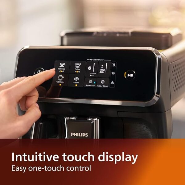 Philips Expresso Coffee Machine 1500W 1.8L Water Tank, Fully Automatic Espresso with Milk Frother. Dual Beverages options. Touch Display EP2220