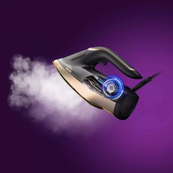 Philips Steam Iron Azur 3000W 350ml, 260g Turbo Steam Boost, No Burns, 80g Continuous Steam, Auto Shut-off, Black 8000 Series DST8041