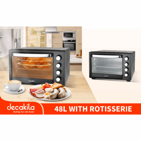 Decakila Toaster Oven 50L 2000W 2 in 1 Adjustable Temperature Control MIni Oven BreakFast Maker KEEV011B