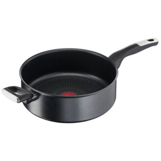 Tefal Unlimited Sautepan 26 CM All Hobs Titanium Non Stick Anti Scratch Safe Non Stick G6 Unlimited Round Saucepan Pan Cast Aluminum G2553302