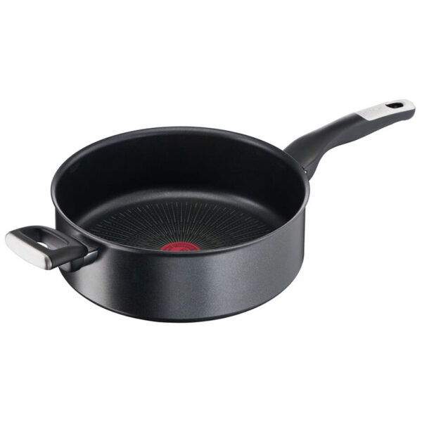 Tefal Unlimited Sautepan 26 CM All Hobs Titanium Non Stick Anti Scratch Safe Non Stick G6 Unlimited Round Saucepan Pan Cast Aluminum G2553302