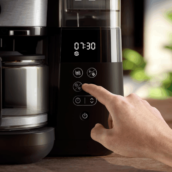 Philips All-in-1 Brew Drip Coffee Maker with Built-in Grinder, Duo-bean Container, Permanent Filter, Dosing Spoon, LED Display HD7900/50