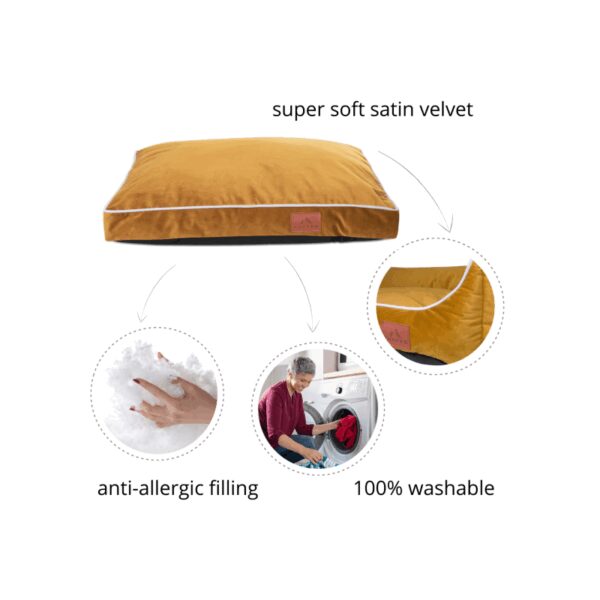 PV Dog Cushion Bed Medium 90 x 60 x 10cm Brown & Blue YD-DZ01M