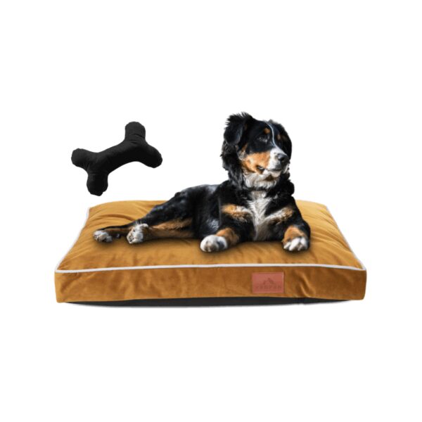PV Dog Cushion Bed Medium 90 x 60 x 10cm Brown & Blue YD-DZ01M