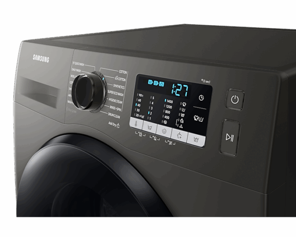 Samsung Washing Machine 7kg & 5kg Dryer with Digital Inverter Technology, Front Load, Air Wash, Eco Bubble, Hygiene Steam, Inox WD70TA046BX/NQ