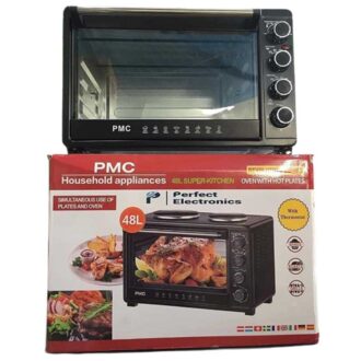 PMC Electric Oven 48L with 2 Hot Plates Thermostat Black