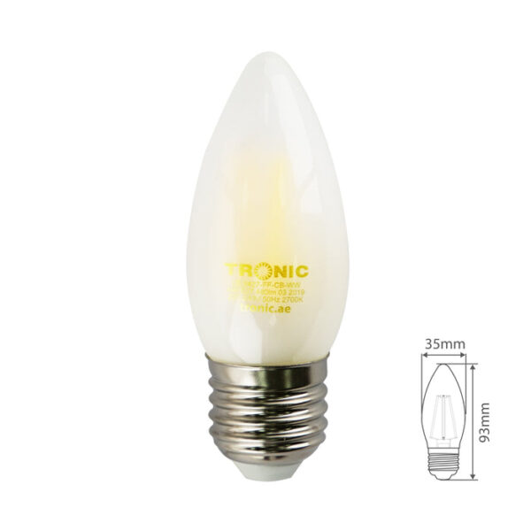 Tronic 4 Watts Frosted Candle LED E27 (Screw) Bulb