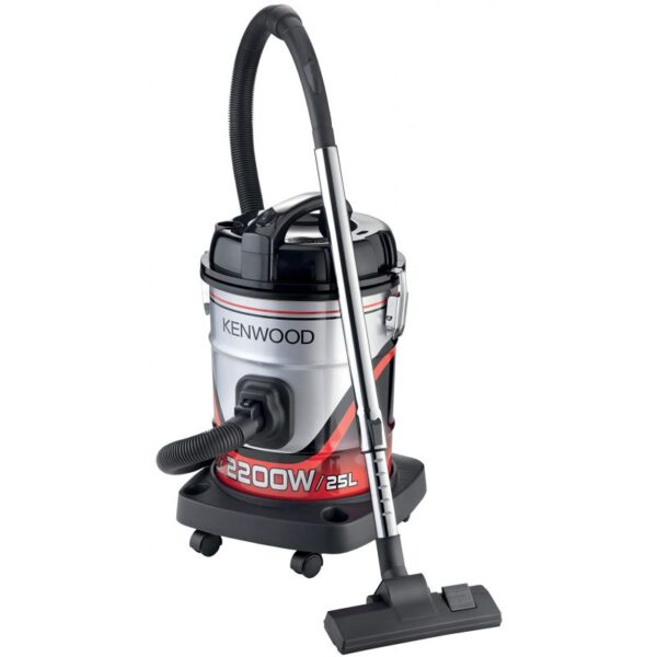 Kenwood Drum Vacuum Cleaner 2200W 25L Tank Vacuum Cleaner With 8M Extra Long Power Cord Removable & Washable Filter Multi Surface For Home & Office VDM60.000BR