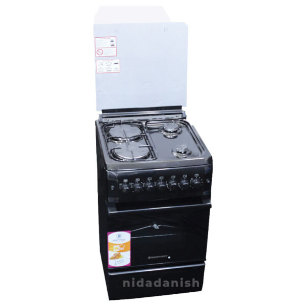 Westpoint Cooker 50x55cm 2 Gas Burners 2 Electric Plates with Electric Oven & Grill Black WCER5522E0N