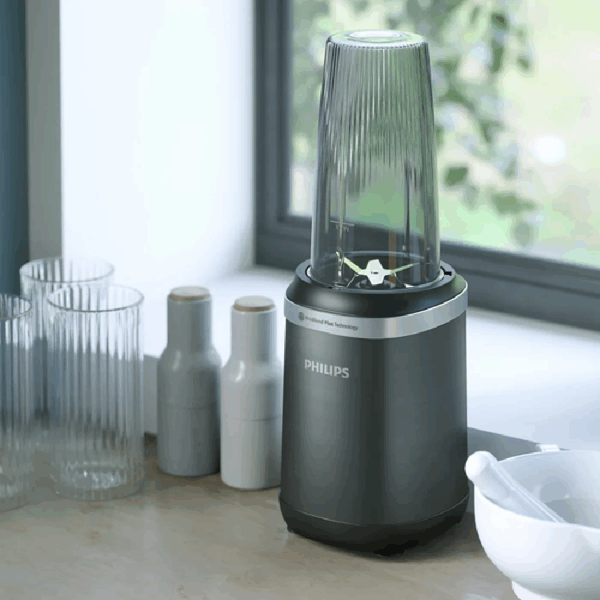 Philips Smoothie Blender 5000 Series 700+500+300ml 1000W with ProBlend Plus Technology, Grinds Coffee Beans & Spices, Compact Design HR2767