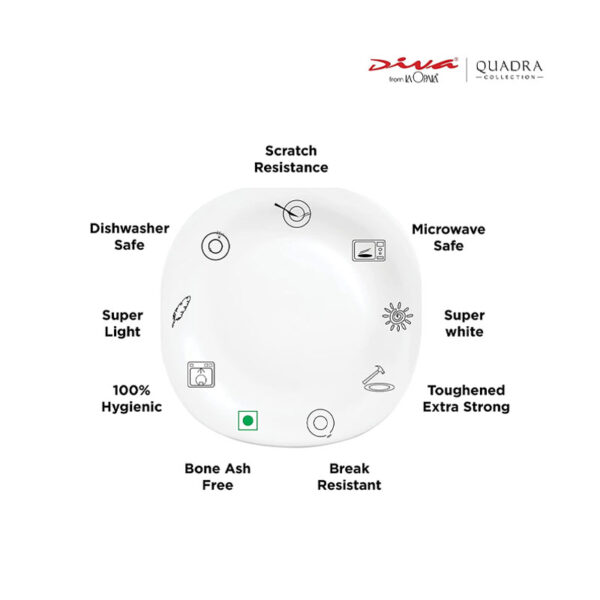 La Opala Dinner Set Quadra Golden Shades 20 Pieces LG020