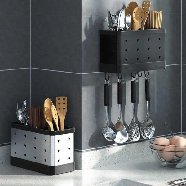 Nadstar Cutlery Set Holder Rack For Kitchen & Home Kitchen Wall Mount HP12-200