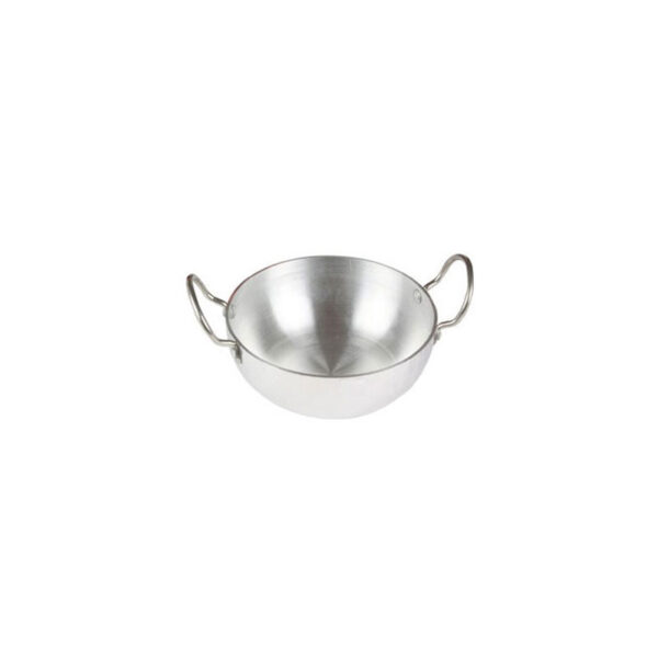 Nadstar Aluminium Classic Karai 6.25" No1 Heavy Base Aluminum Kadai Deep Frying Kadai with Handle for Kitchen