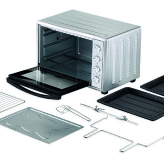 Kenwood 100L Toaster Oven - Oven Toaster Grill Large Capacity Double Glass Door Multifunctional with Rotisserie and Convection Function for Grilling Toasting Broiling Baking Defrosting MOM90.000SS