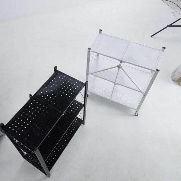 Nadstar Storage Rack Stainless Steel 3 Layers With Wheels Foldable HP95-776H