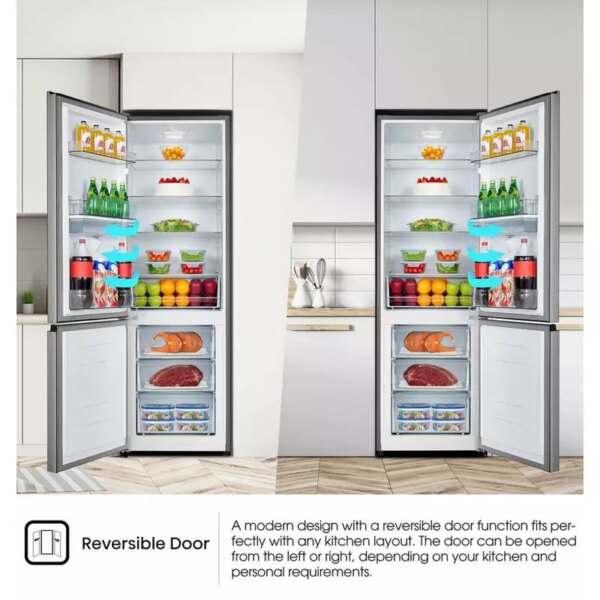 Hisense Refrigerator 350L Bottom Freezer A+ Energy Efficiency Class, Non Plumbed Water Dispenser, Reversible Door White & Pink H450BDP-WD