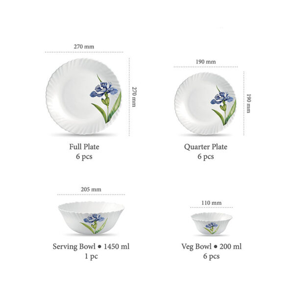 La Opala Dinner Set Royal Iris Classique 20 Pieces LR020