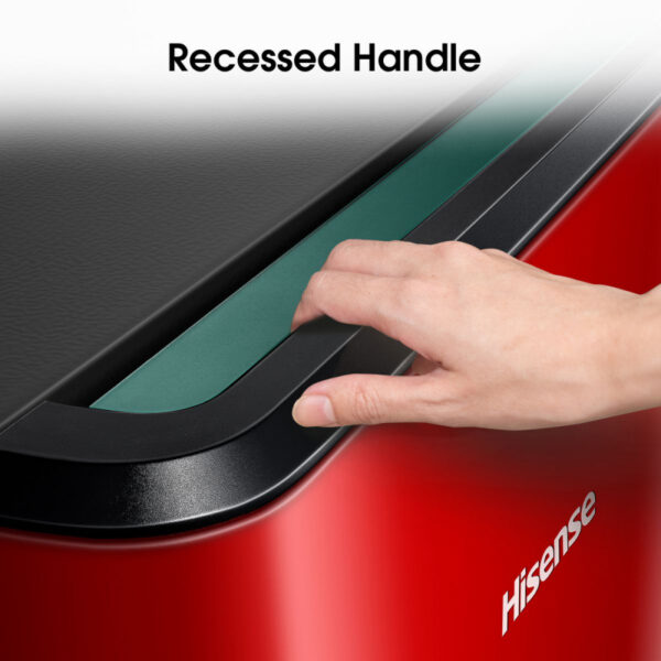 Hisense Refrigerator 177L Single Door, Water Dispenser, Chiller Zone, Anti Bacteria Door Seal, Recessed Handle, Red H235RRE-WD