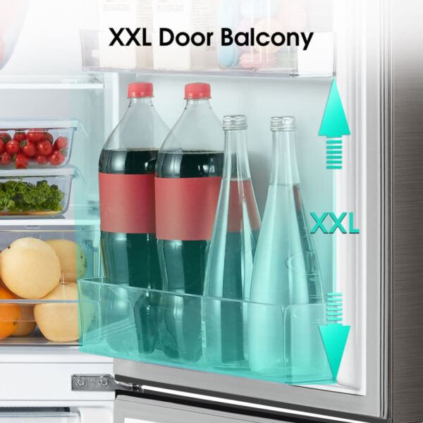 Hisense Refrigerator 264L Bottom Freezer, Double Doors, Titanium Silver H350BTS