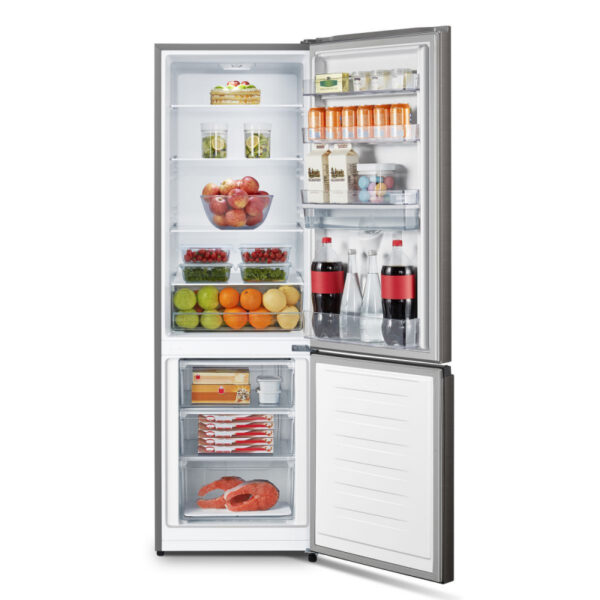 Hisense Refrigerator 262L Bottom Freezer, Water Dispenser, No Frost, Recessed Handle, Titanium Silver H350BTS-WD