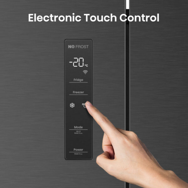 Hisense Refrigerator 637L Side By Side, LED Touch, Wifi + Inverter, Black Stainless Steel H800SB