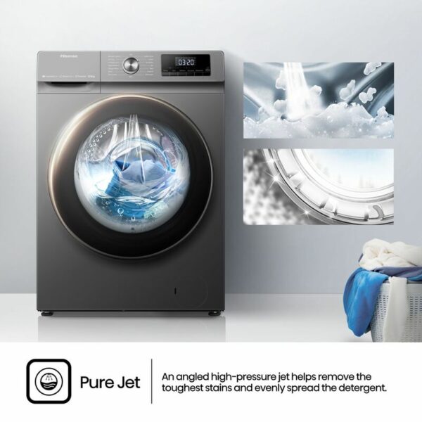 Hisense Washing Machine 8kg & Dryer 5kg Smart WI-FI Connectlife App Inverter Jet Titanium Grey WD3Q8043BT