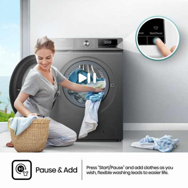 Hisense Washing Machine 8kg & Dryer 5kg Smart WI-FI Connectlife App Inverter Jet Titanium Grey WD3Q8043BT