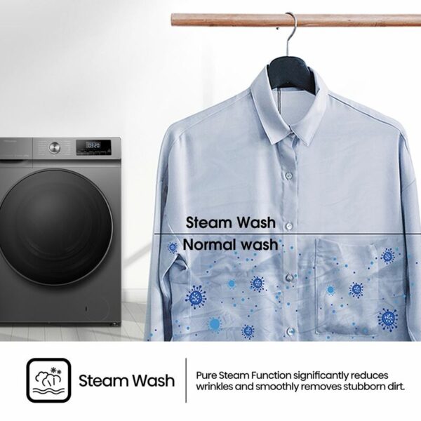 Hisense Washing Machine 8kg & Dryer 5kg Smart WI-FI Connectlife App Inverter Jet Titanium Grey WD3Q8043BT
