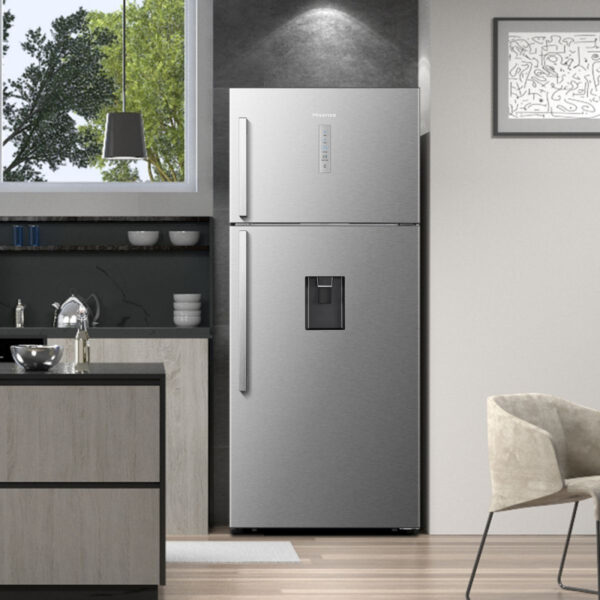 Hisense Refrigerator 535L Double Door, Top Freezer, Water Dispenser, Inox H700TI-IDL