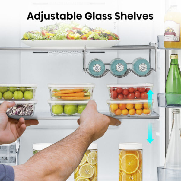 Hisense Refrigerator 535L Double Door, Top Freezer, Water Dispenser, Inox H700TI-IDL