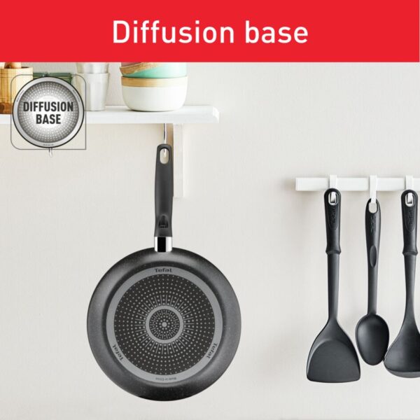 Tefal Dark Stone Cookware Set 9PCS Non Stick Thermo Signal 100% Safe Coating Cookware Heat Indicator Ergonomic Handles Glass Lid B491S985