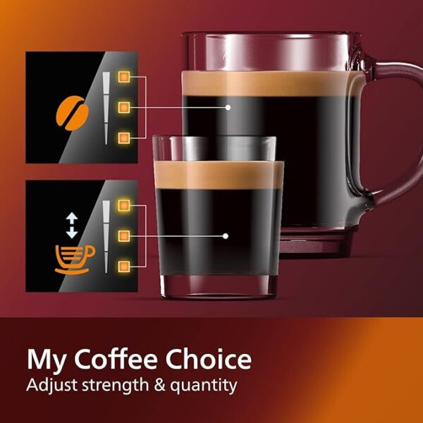 Philips Expresso Coffee Machine 1500W 1.8L Water Tank, Fully Automatic Espresso with Milk Frother. Dual Beverages options. Touch Display EP2220
