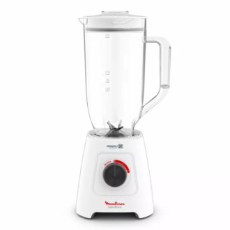 Moulinex Blender 600W BlendForce XXL Jar 2.8 L Blender Smoothie Maker Mixer 2 Attachments 2.8L XXL Plastic Jar 6 Powelix Blades Ice Crush 2 Speeds LM458127