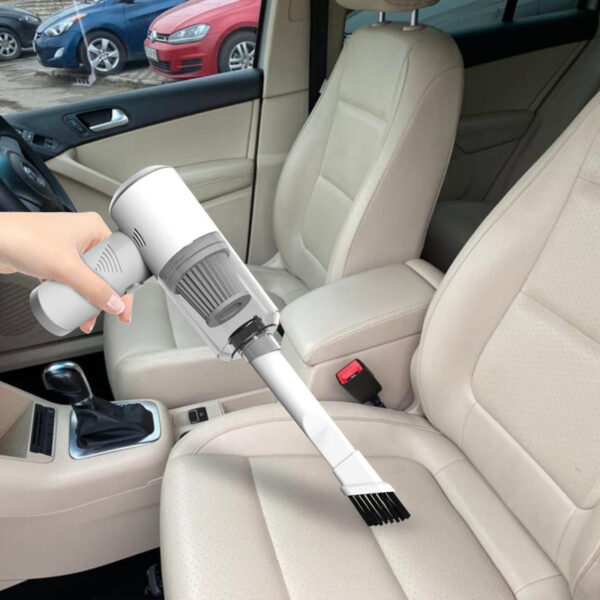 Mini Handheld Vacuum Cleaner Automatic Rechargeable for Dust Dirt for Daily Use White