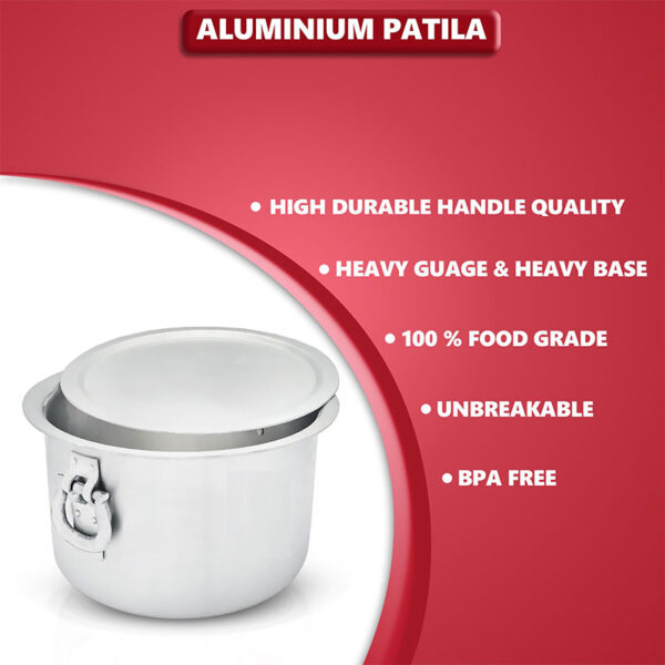 Nadstar Aluminium Sufuria 6pcs with Lid & Handle 29L 31.5L 34.5L 37.5L 39.5L 42.5L Cookware Set Tope Cooking Pot for Commercial Use - Gauge 13 Kitchen Heavy Duty Tapela