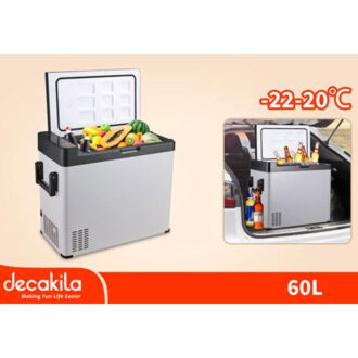 Decakila Car Refrigerator 60L Cooling Capacity 22-20°C DC Cord 3.5M AC & DC Two Cooling Modes (ECO / HH) For Home Car or Ship KUFG008B